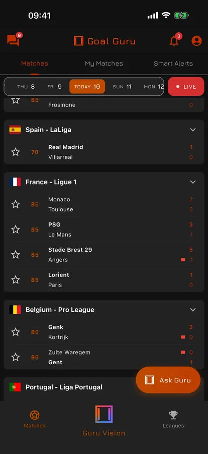 Live Football Matches UI