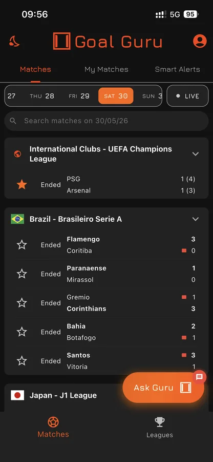 Live Football Matches UI